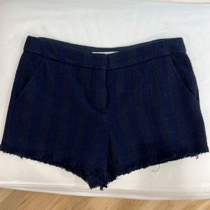 Trina Turk Corbin Fringe Tweed Short-Navy